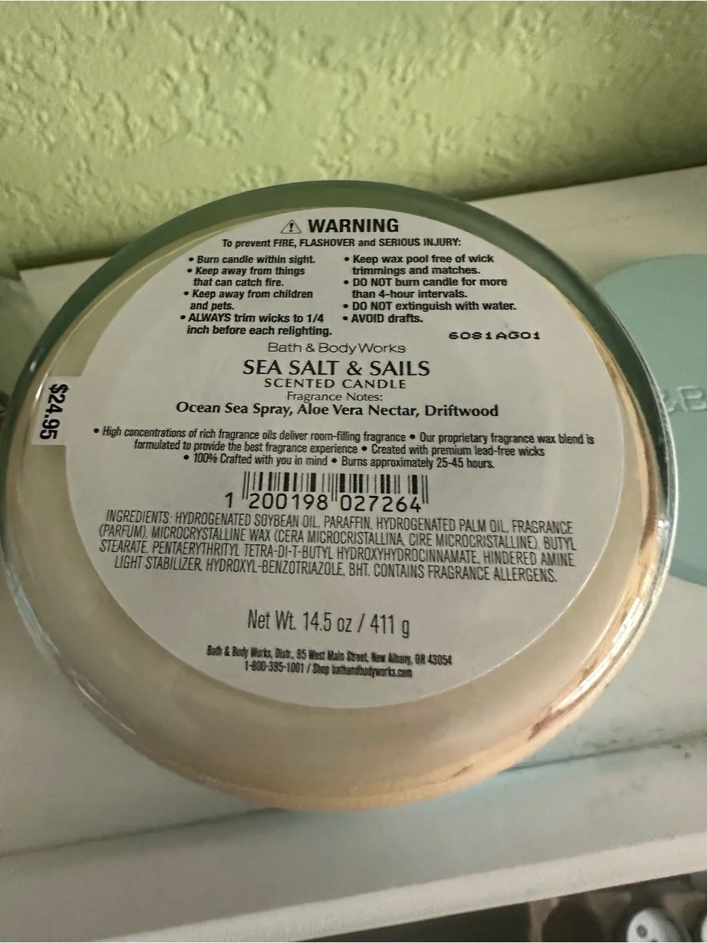 Bath & Body Works Sea Salt & Sails Scented Candle X2 - Light Blue